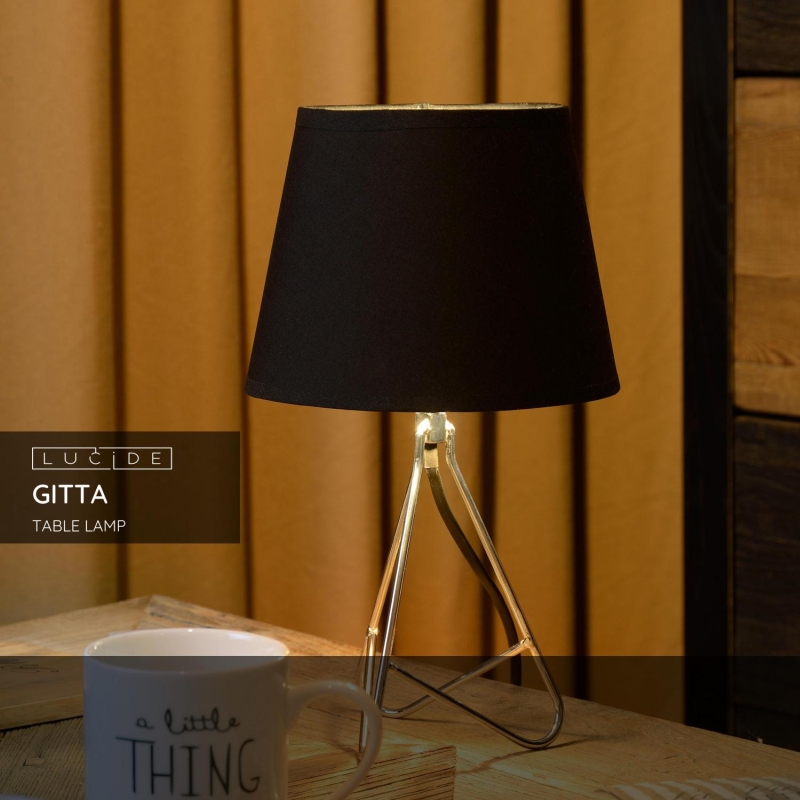 Lucide GITTA - Stolná lampa - Ø 17 cm - 1xE14 - Chróm